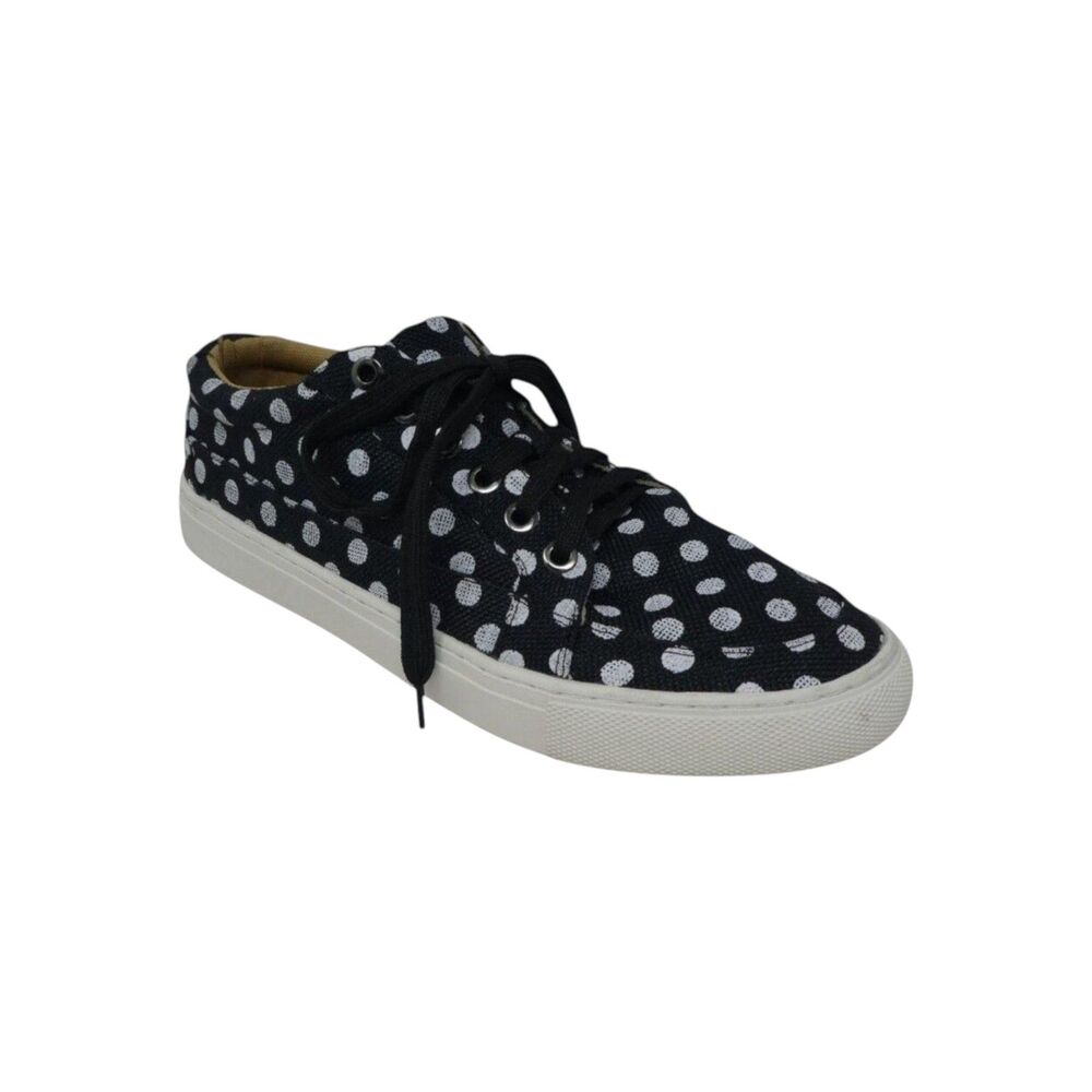Boutique by Corkys Puzzle Black White Polka Dot Lace Up Sneakers Womens 9